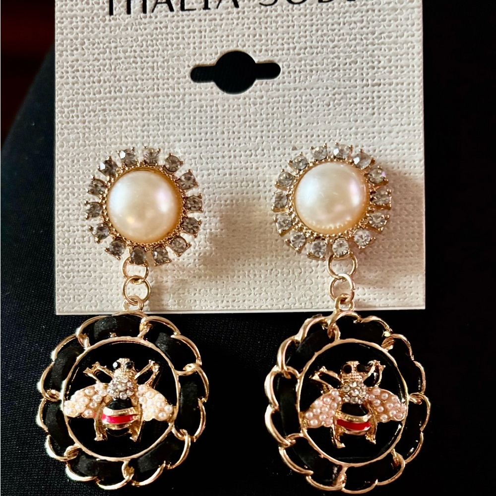 Thalia Sodi Gold and Black Bumblebee Earrings